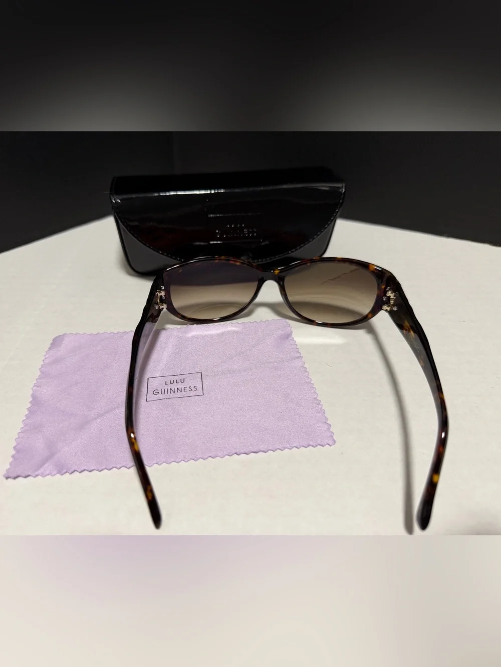 LuluGuinness Women's Tortoiseshell Cat-Eye Sunglasses with Brown Gradient Lenses